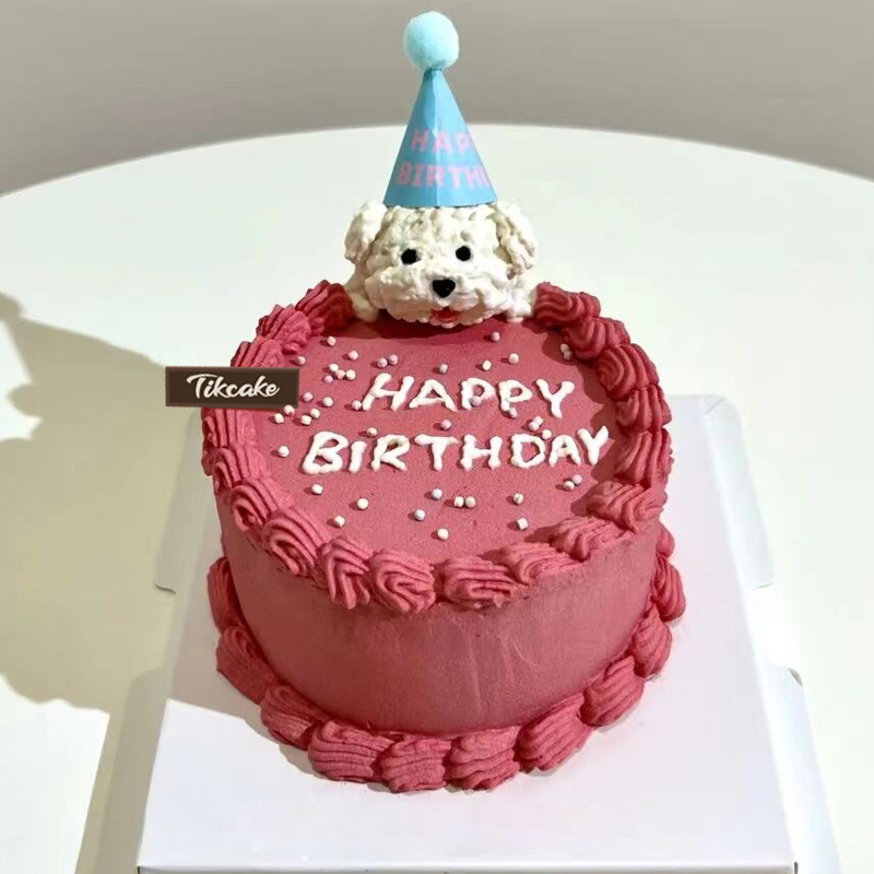 比熊主题鲜奶生日蛋糕