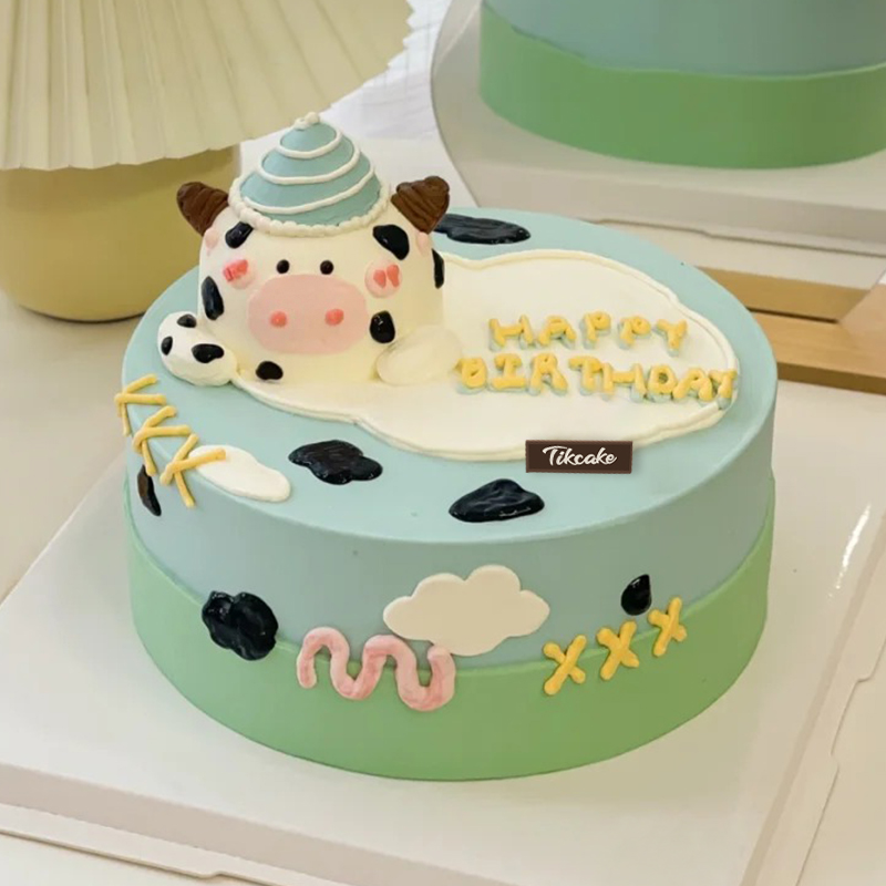 金牛座主题手绘鲜奶蛋糕（4.20-5.20）