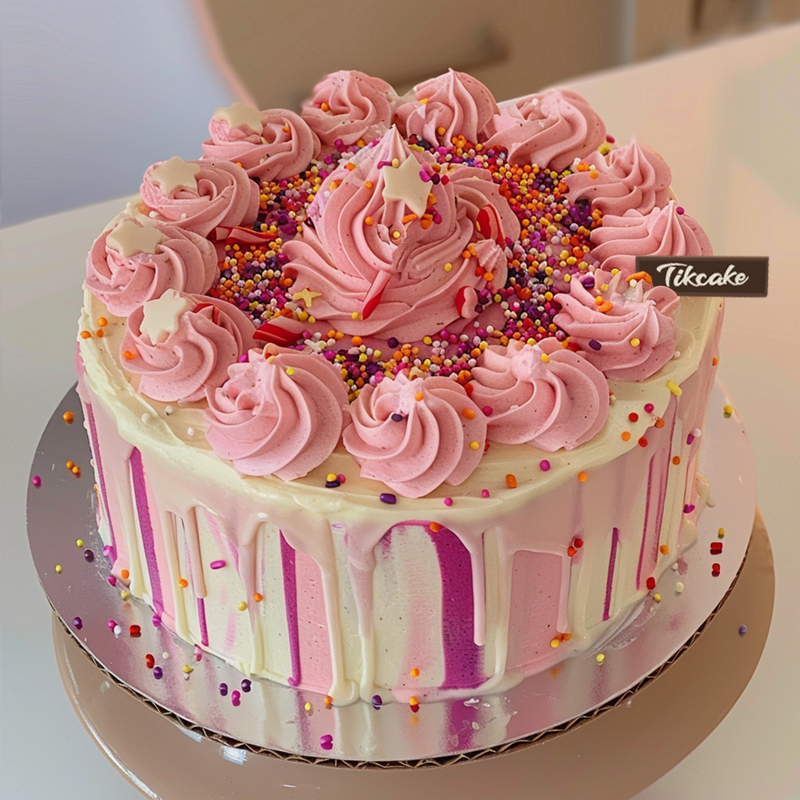 原创粉色系鲜奶蛋糕（二）