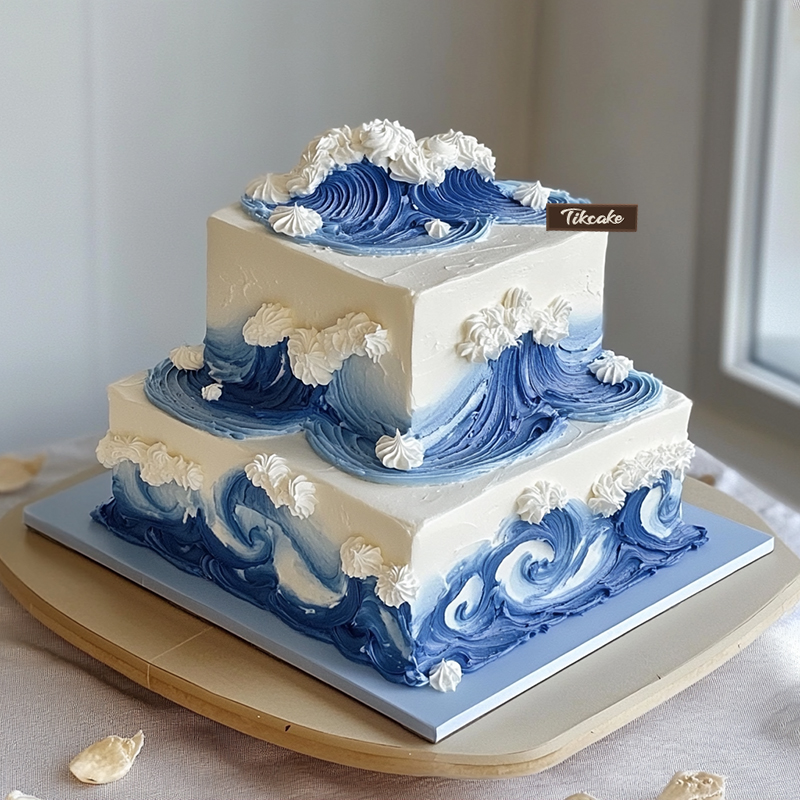 原创“乘风破浪”主题双层企业蛋糕