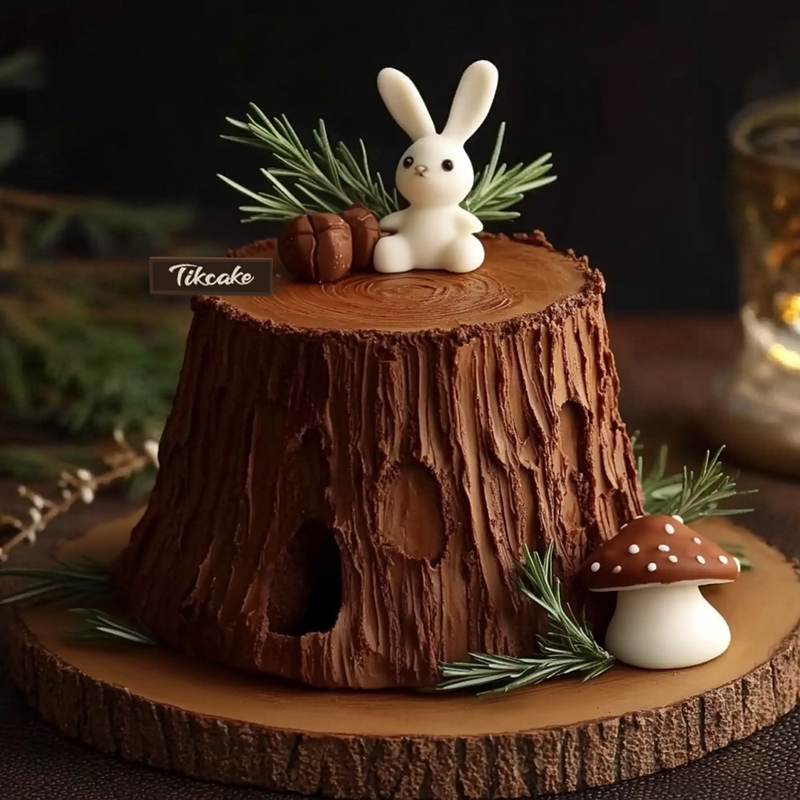 原创树桩主题巧克力翻糖蛋糕