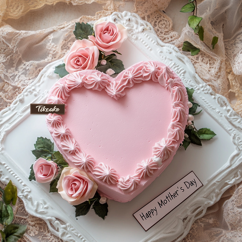 原创爱心主题鲜花鲜奶蛋糕