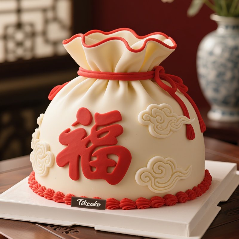 原创“福袋”主题翻糖鲜奶蛋糕