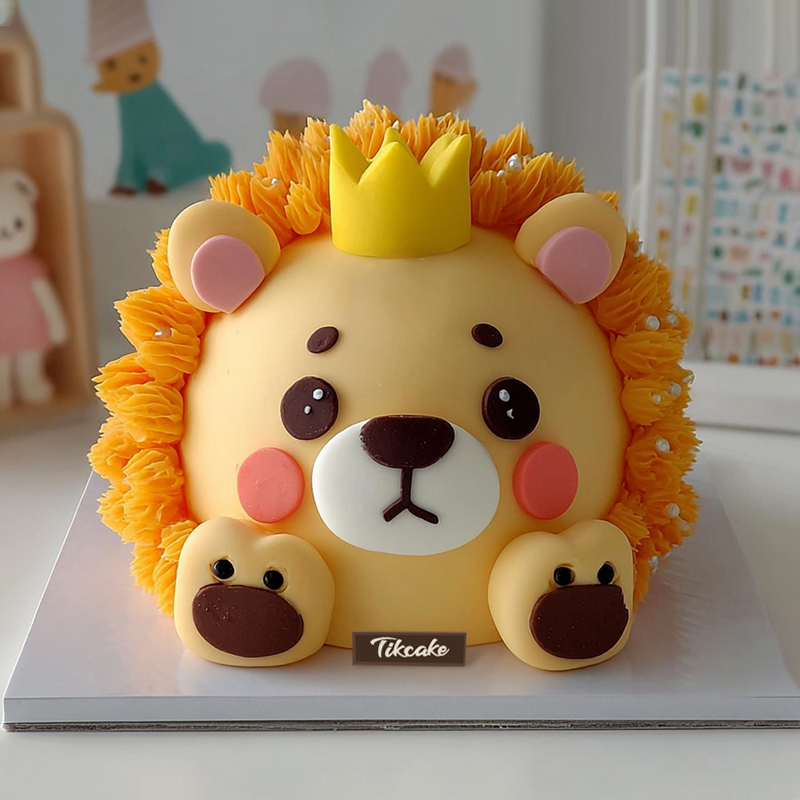 原创狮子座主题翻糖鲜奶蛋糕十四（7.23-8.22）