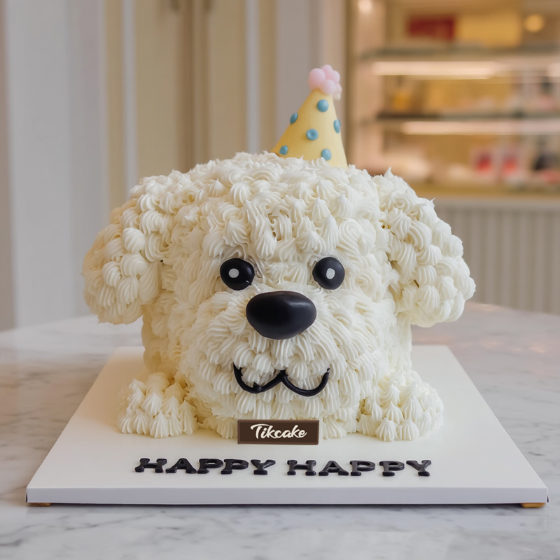 原创可爱小狗主题鲜奶蛋糕（三）