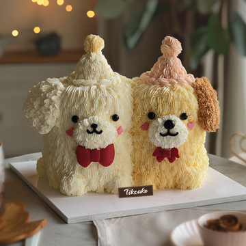 原创可爱小狗主题鲜奶蛋糕（四）